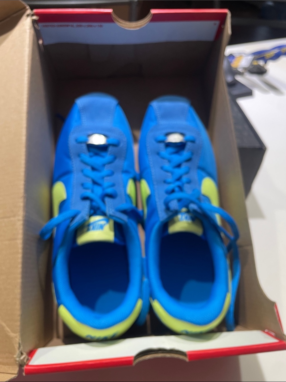 Nike Kids' Blue & Lime Low-Top Sneakers
